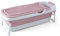 FLINQ Faltbare Badewanne XXL für Erwachsene - 158 x 60 x 53 cm - Klappbare Mobile Badewanne - Auch für Kinder Geeignet - Rosa