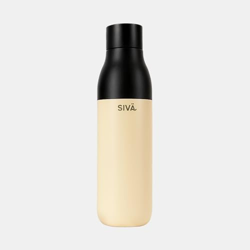 SIVÄ – Auslaufsichere & Isolierte Trinkflasche | Robuste Edelstahlflasche | Thermoflasche | 740 ml | Hält 12h kalt & 8h warm | Beige