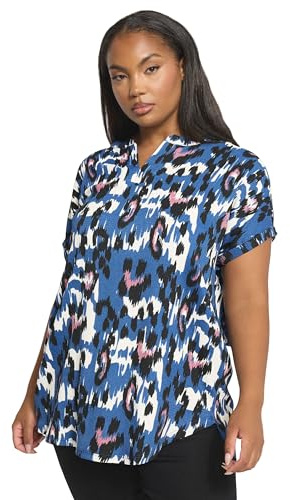 Yours Curve Rust Floral Notch Neck Top - Women's - Plus Size Curve