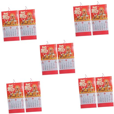 DIYEAH 10 Stck. Jahr der Schlange Wandkalender Chinesischer Neujahrskalender mit Mondjahr-planer Glückssymbol für Wohnraumdekoration Festliches Design