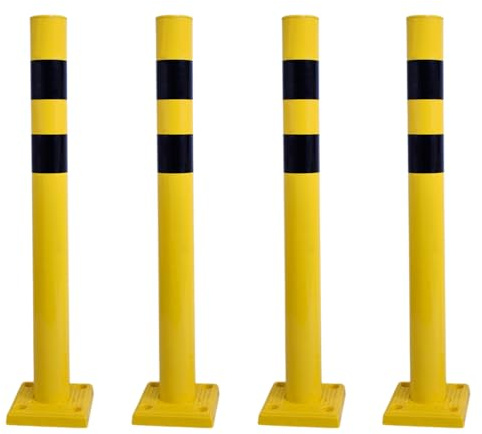ZincOrange Palo di sicurezza a molla, 10 cm di diametro, palo flessibile e resistente agli urti per il controllo del traffico, parcheggi e sicurezza nei magazzini (105 cm di altezza)