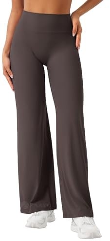 ZAAYO Nahtlose Straight Leggings Damen Flared Legging Yoga Hosen Gym Pant | Hohe Taille, Booty Lifting, Wide Leg, Butterweich, Schlaghose, Sport, Yoga Legging-Regular/Lang/Extra Lang