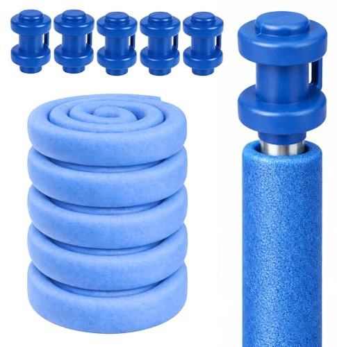 Clever Leon Trampolin Stangenschutz Schaumstoff 180 cm für Trampolinstangen | Schaumstoffrohre aus Polyethylen UV-beständig wasserabweisend stoßdämpfend wiederverwendbar Grün Blau Grau, 6 Stück