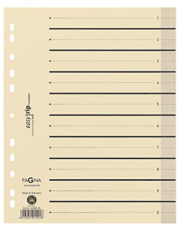 Pagna 44062-09 Trennblätter, A4, Easy Rip, 10 Stück, beige