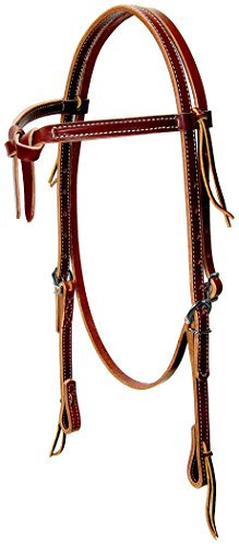 Weaver Deluxe Latigo Leder geknotet Stirnband Halfter – Größe: Horse Farbe: Braun