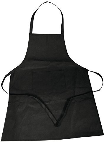 Rayher 38706576 Schürze, mit Tasche, zum Binden, 70 x 95 cm, 100 % Baumwolle, Latzschürze, Kochschürze schwarz, Grillschürze, Küchenschürze
