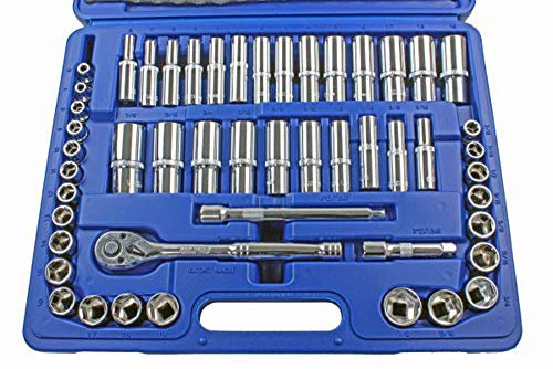 Bergen 3/8Dr Socket Set Metric/AF Shallow & Deep Sockets 50 Piece B1084