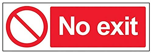 vsafety 52002 Miniatur ax-s PROHIBITION Zugang Schild, selbstklebend, No Exit, Landschaft, 300 mm x 100 mm, rot