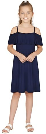 A2Z 4 Kids Girls Off Shoulder Skater Dress Party Wear Age 5-13 | Stylish Off Shoulder Skater Outfit for Parties & Special Occasions