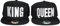 Snapback Cap King Queen Mr Mrs Brother Sister Damen Herren Caps Camouflage (K&Q Black)