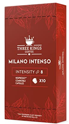100 Pcs Three Kings Coffee Capsules Compatible with Nespresso Machines – Coffee Pods for Nespresso Machines –Milano Intenso Blend