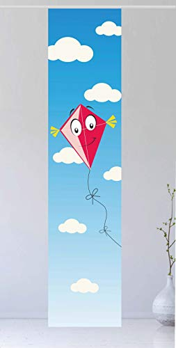 Flächenvorhang Drachen Kids 6, 260 cm hoch, 60 cm breit - Schiebevorhang - Schiebegardine, Tolles Kindermotiv - Kinderzimmer - bunter Herbst