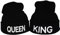 Gkmamrg Weihnachten Partner Pärchen Geschenk King Queen Winter Mütze, Strickmütze für Sie und Ihn, schwarz Wintermütze