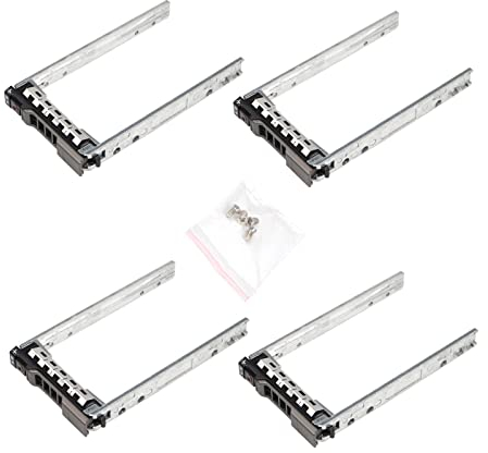 Heretom 4-PACK G176J/KG7NR/WX387 2.5INCH SATA SAS Hard Drive Caddy Tray For DELL PowerEdge R410 T410 R420 T420 R430 T320 T620 T630 R710 R720 R730 Screws Included