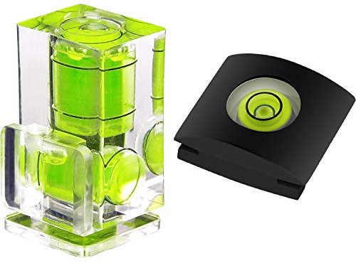 Anwenk Hot Shoe Level & Cover Combo Pack (2 Axis Bubble Level + 1 Axis Cover) for DSLR/SLR/EVIL Cameras