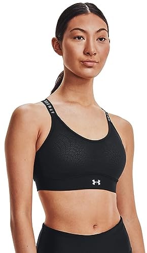 Under Armour Underarmour Damen Limitless Mid Bra Sport BH, Schwarz (001)/Weiß, S EU