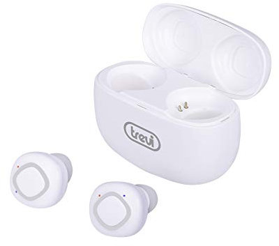 Trevi HMP 1225 AIRBUDS Cuffie Bluetooth con Connessione Bluetooth TWS, Compatibili con Smatphone, Microfono Incorporato, Batteria Ricaricabile, Bianco