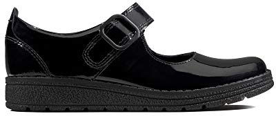 Clarks Girl's Mendipbrite K Uniform Dress Shoe, Black, 12 UK Child