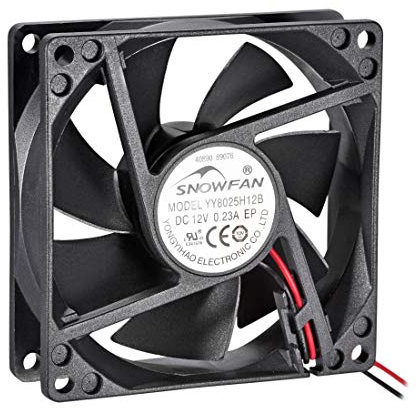 sourcingmap SNOWFAN Authorized 80mm x 80mm x 25mm 12V Brushless DC Cooling Fan YY8025H12B