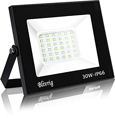 Blivrig Focos LED Exterior,30W Foco LED,IP66 resistente al agua, 3000LM Super brillante Foco LED Exterior,Foco Proyector LED,Usado para Jardín,Garaje,Hotel,Patio,Parking,etc.(Blanco frio,30W)