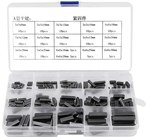 Fafeicy Passfeder Sortiment Parallel Antriebswelle Runder Federschlüssel aus Rrostfreiem Stah 8 mm 10 mm 12 mm 16 mm 20 mm 25 mm 30 mm, mit Einer Kunststoffbox zur Befestigung Häufig Zerlegter Geräte