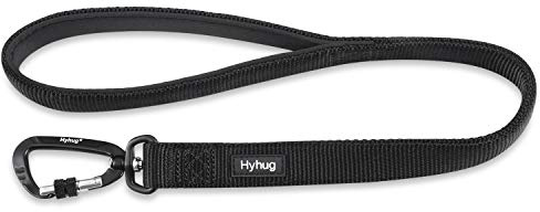Lightweight Aluminum Alloy Hook Buckle, High-grade Upgraded Traffic Durable Nylon 24 inch Short Leash, with soft Neoprene Lining Handle, Professional Training(24 Inch Long, Black)
