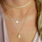 Yienate Boho-Halskette mit mehrschichtigem Opal, runde Pailletten, Choker, Goldkette, Friedenstaube, Vogel, Opal, Tropfen-Anhänger, Charm, geschichtete Halskette, Schmuck für Frauen und Mädchen