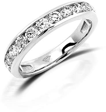 750er Weißgold Diamant Memory Ring mit Brillanten 0,58 ct. Eternity Memoire 18K Gr. 54