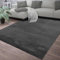 TT Home Teppich Wohnzimmer Kurzflor Anti-Rutsch Rückseite Einfarbiges Design Waschbar, Farbe: Anthrazit, Größe:60x100 cm
