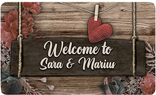 Ferocity Tappetino per porta da interno o da esterno; Tappeti per il trapper della sporcizia per l'auto garage giardino casa; Motif Wooden Sign [140]