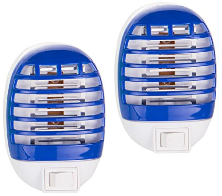 Mückenvernichter Lampe, Leistungsstarker Fliegenschutz mit Nachtlicht, Zuhause Indoor Fliegen- und Insektenvernichter, 2er Pack, Blau