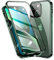 Esteller Hülle für iPhone 13 Mini Magnetische Handyhülle,360 Grad KomplettSchutz Case [Mit Kamera Linse Schutz] Metallrahmen + Vorne und hinten Gehärtetes Glas Schutzhülle,Grün