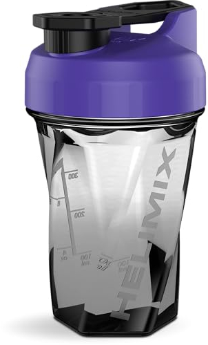 HELIMIX 2.0 Vortex Protein Shaker, 500 ml (20 oz) - Gourde Portable et Étanche pour Boissons Protéinées & Smoothies, Sans Bille, Compatible Lave-Vaisselle