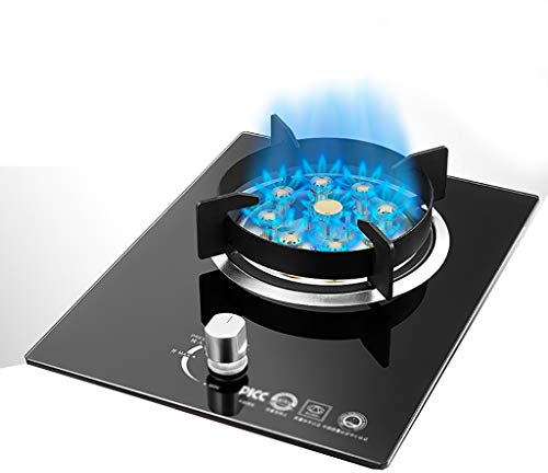 IBOWZ Gasherd,Gaskochfeld 7.0KW Gaskochfeld LPG/NG Neun-Hohlraum-Kochfeldbrenner mit heftiger Flamme, eingebauter schwarzer Glaskocher, mit Flammenausfallschutz [Energieklasse A] (Size : NG)