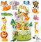 16 Stück Tortendeko 1. Geburtstag, Safari Zoo Dschungel Tortendeko, Wald Tiere Happy Birthday Kuchendeko, Waldtiere Figuren Cake Topper 1. Geburtstag, Torten Deko für 1 Jahr Junge Mädchen