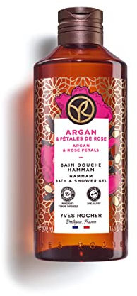 Yves Rocher Gel de Ducha BAIN DE NATURE - Argán & Pétalos de Rosa - Sin Sulfatos - 400ml