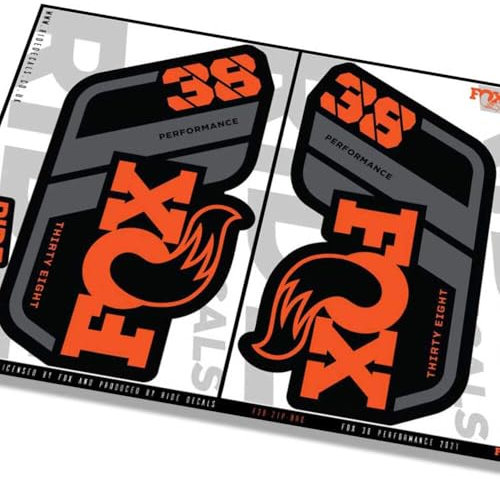 Fox 38 Performance 2021 Fork Decals - Orange - Licensed by Fox GLOSS