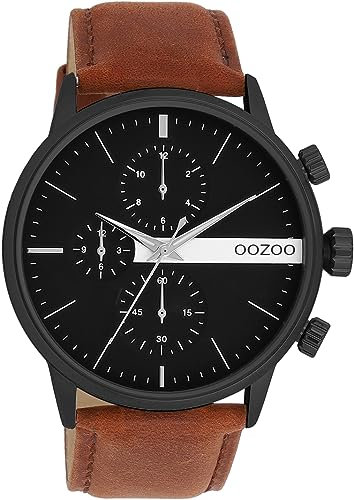 Oozoo Timepieces Herren Uhr | Armbanduhr Herren mit Lederarmband | Hochwertige Uhr für Männer | Edle Analog Herrenuhr in rund | C11223