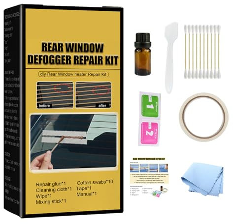 Moxeupon Kit De Réparation De Dégivreur De Lunette Arrière,Kit Dégivreur Désembuage Pare-Brise Voiture Conducteur Vitre Arrière Bricolage Rapide