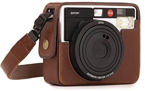 MegaGear Leather Case for Leica Sofort Instant Camera, Brown, Case