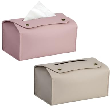 Porta Fazzoletti Rettangolare,Minging 2 Pcs Scatola Per Fazzoletti In Pelle Pu Quadrata Scatola Porta Salviette In Design Moderno Portafazzoletti In Stile Semplice Ideale Per Bagno Salotto Hotel
