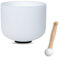 CALM CLANG 7inch White C Note Root Chakra Quartz Crystal Singing Bowl with Rubber Mallet for Meditation Healing Yoga Sound Bath
