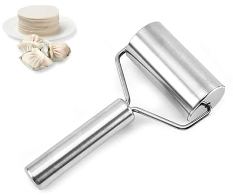 Teigroller klein - Teigroller Edelstahl, Perfekt Backzubehör für Fondant, Pizza, Kuchen, Nudelteig und Mürbeteig
