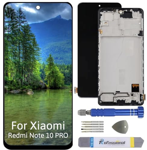 Int'x Pantalla completa INCELL para Xiaomi Redmi Note 10 Pro M2101K6G LCD Pantalla táctil de repuesto con herramienta Negro con marco de alta calidad
