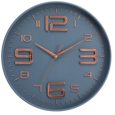 NUOVO 12-Zoll-Wanduhr Moderne graue Wanduhr Silent Non-Ticking Wanduhr Große 3D-Zahl Design Batteriebetriebene Dekorative Indoor Schlafzimmer Küche Büro