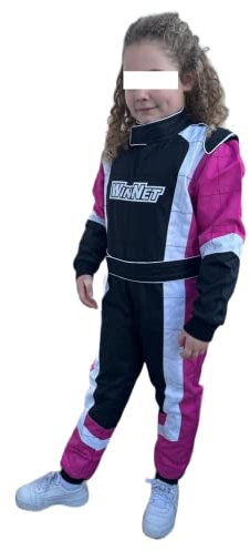 WinNet Tuta da Go Kart bimbo mini moto cross bmx quad per bambino o bambina (Viola, 12)