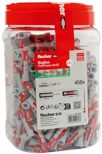 fischer 570549 DuoPower Big Pack/BigBox, Rosso, 8 x 40