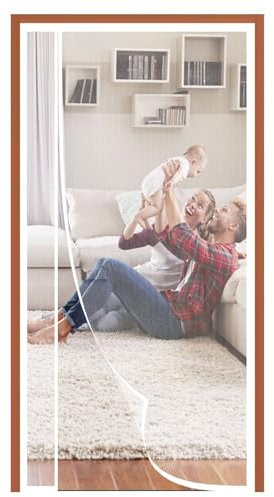 Magnetic Screen for Sliding Door 125x195cm Anti Mosquito Mesh Screen Doors with Magnets & Magic Paste - Screen Door for Retractable and Sliding Door,White