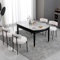 AISALL Esszimmerstühle 4er Set mit Rückenlehnen,Küchenstühle Gestell aus Schwarze Metall, Polsterstuhl Modern Retro Design Stühle, Stühle für Küche, Esszimmer, Weiß