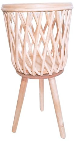 Rattan Plant Stand | Boho Plant Stand | Sturdy Rattan Plant Pot Legs, Boho Display Floor Flowerpot Basket Planter, Drawing Room Rattan Plant Stand, Plant Stand Boho Style, Rattan Flower Pot Stand